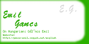 emil gancs business card